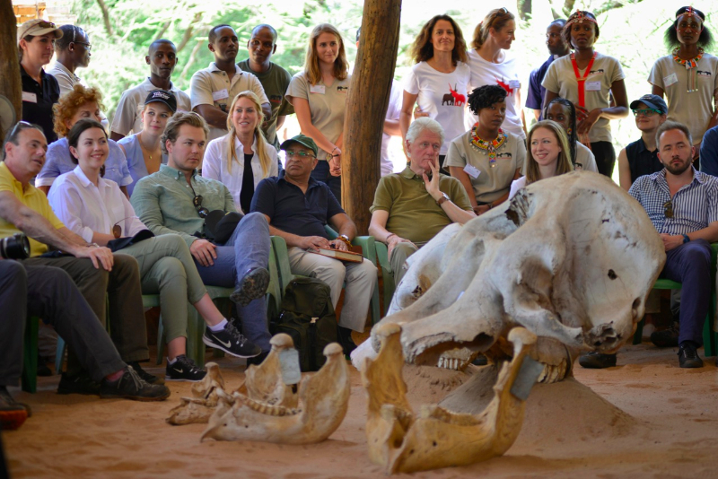 Bill Clinton, Hilary Clinton, Chelsea Clinton, Save the Elephants, STE, Samburu National Reserve, Kenya, Elephant Watch Portfolio, EWP, STE visitors centre, elephants, Clinton's Foundation